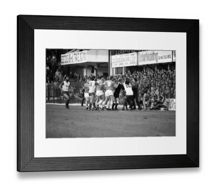 Framed Print : Stoke v. Everton. April 1985 MF21-51a-028 The final score was a two nil victory to Framed Print : Stoke v. Everton. April 1985 MF21-51a-028 The final score was a two nil victory to