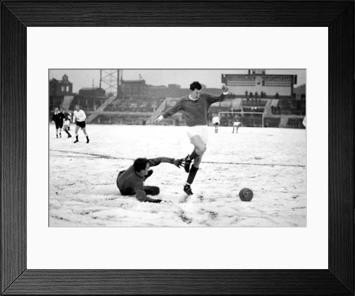 Framed Print : Manchester United reserves versus Derby County reserves Alan Gowling playing in