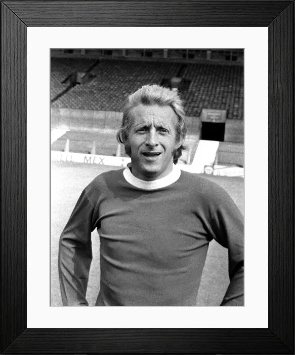 Framed Print : Manchester United player Denis Law at Old Trafford Circa 1971 Framed Print : Manchester United player Denis Law at Old Trafford Circa 1971