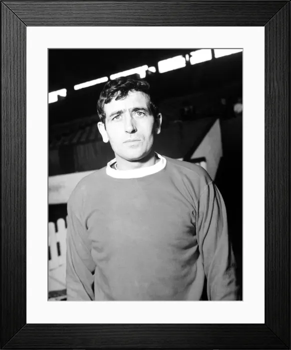 Framed Print : Manchester United football player Shay Brennan at Old Trafford Circa 1971