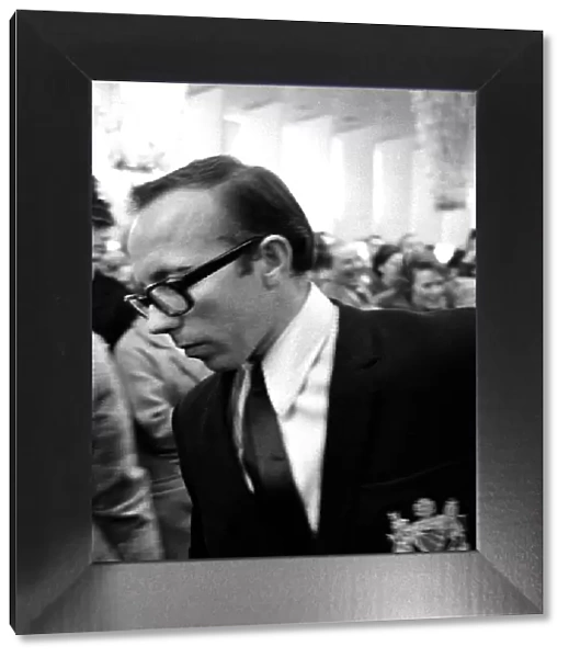 Manchester United playerNobby Stiles on arrival ar Ringway Airport