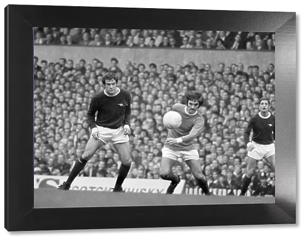 Manchester United star George Best on the ball during the league match against Arsenal at