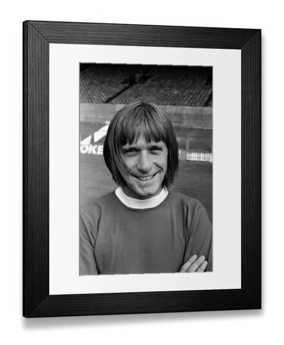 Framed Print : Manchester United player John Fitzpatrick at Old Trafford Circa 1971