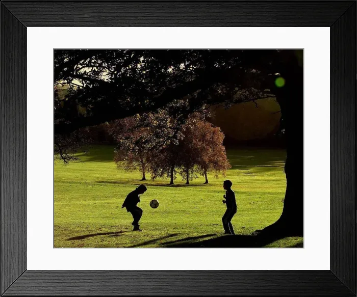 Framed Print : Children playing in the sunshine on a November afternoon in Elmdon park Solihull. 1998 Framed Print : Children playing in the sunshine on a November afternoon in Elmdon park Solihull. 1998