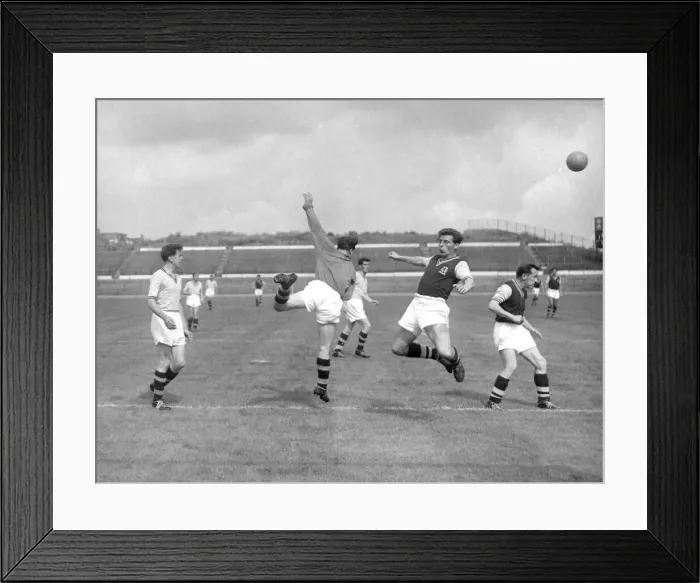 Framed Print : It is during pre season private matches that manager Eric Houghton shapes Aston Villa for