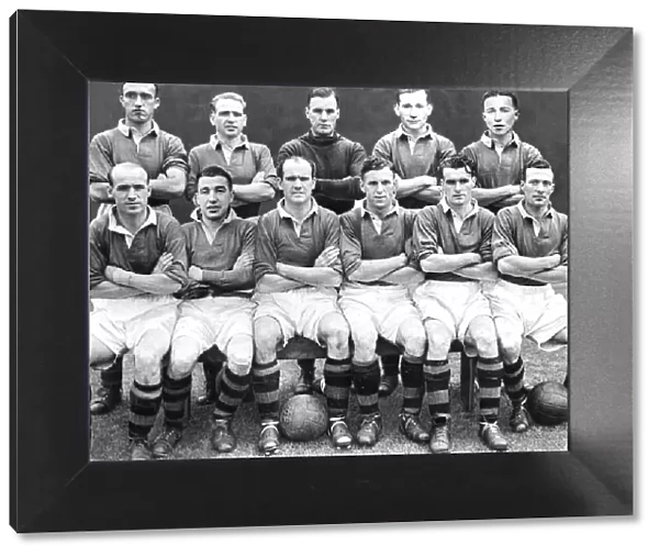 Manchester United pose for a team group photograph September 1949 Back Row - Left