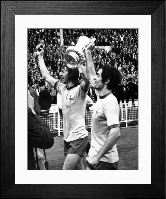 Framed Print : Sport - Football - Arsenal - Charlie George (Left) and skipper Frank McLintock celebrate Framed Print : Sport - Football - Arsenal - Charlie George (Left) and skipper Frank McLintock celebrate