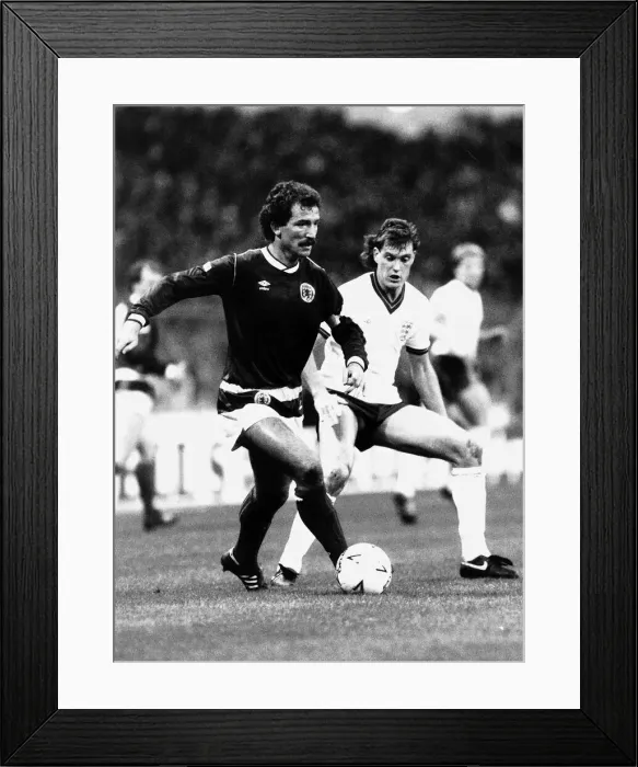 Framed Print : Graeme Souness Glenn Hoddle in action England v Scotland Framed Print : Graeme Souness Glenn Hoddle in action England v Scotland