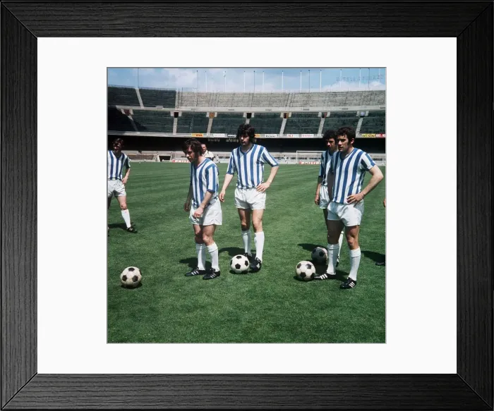 Framed Print : Rangers players training for the European Cup Winners Cup final in Barcelona where they Framed Print : Rangers players training for the European Cup Winners Cup final in Barcelona where they
