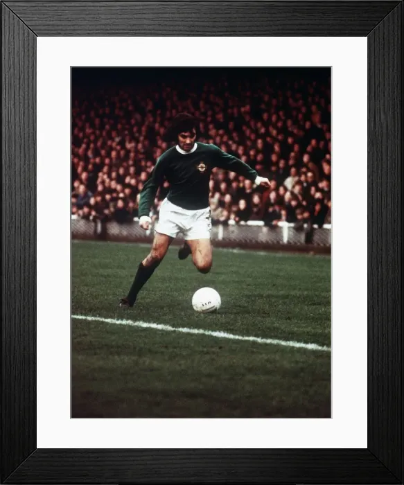 Framed Print : George Best Northern Ireland football strip Framed Print : George Best Northern Ireland football strip