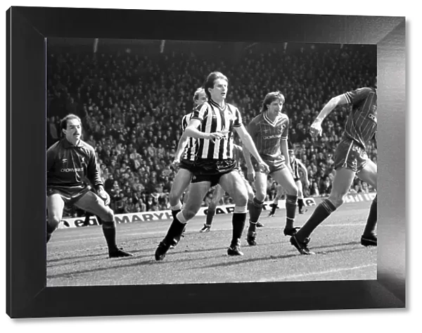 Liverpool v. Newcastle. April 1985 MF21-02-037 The final score was a Three one