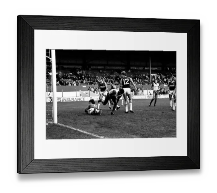 Framed Print : Stoke v. West Ham. October 1984 MF18-06-021 The final score was a four two