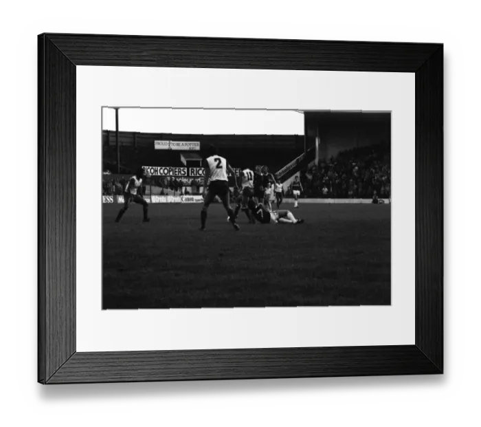 Framed Print : Stoke v. West Ham. October 1984 MF18-06-077 The final score was a four two Framed Print : Stoke v. West Ham. October 1984 MF18-06-077 The final score was a four two