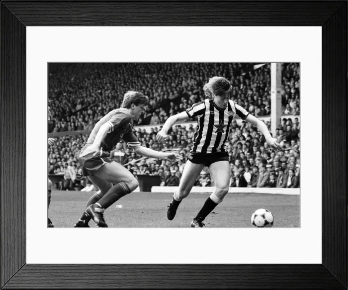 Framed Print : Liverpool v. Newcastle. April 1985 MF21-02-036 The final score was a Three one