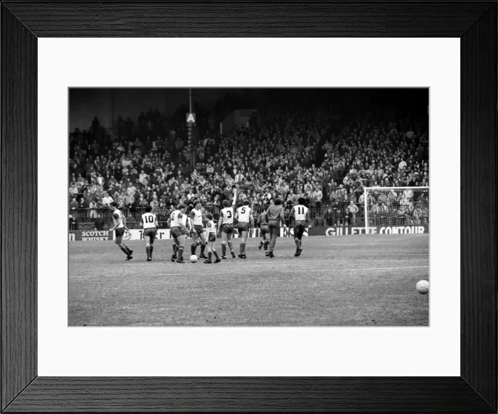 Framed Print : Stoke v. Aston Villa. March 1984 MF14-21-085 The final score was a one nil Framed Print : Stoke v. Aston Villa. March 1984 MF14-21-085 The final score was a one nil