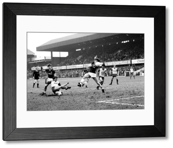 Framed Print : Stoke v. Aston Villa. March 1984 MF14-21-039 The final score was a one nil Framed Print : Stoke v. Aston Villa. March 1984 MF14-21-039 The final score was a one nil