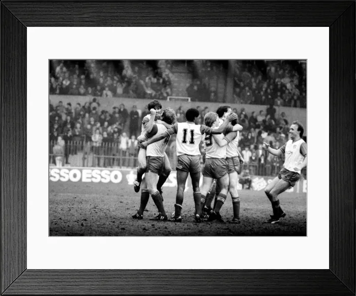 Framed Print : Stoke v. Aston Villa. March 1984 MF14-21-090 The final score was a one nil Framed Print : Stoke v. Aston Villa. March 1984 MF14-21-090 The final score was a one nil