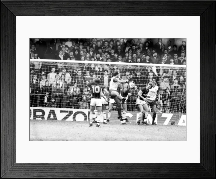Framed Print : Stoke v. Aston Villa. March 1984 MF14-21-051 The final score was a one nil Framed Print : Stoke v. Aston Villa. March 1984 MF14-21-051 The final score was a one nil