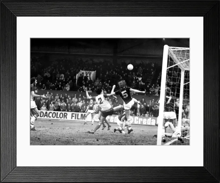 Framed Print : Stoke v. Aston Villa. March 1984 MF14-21-058 The final score was a one nil Framed Print : Stoke v. Aston Villa. March 1984 MF14-21-058 The final score was a one nil