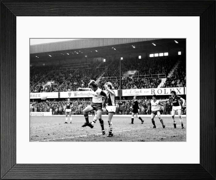 Framed Print : Stoke v. Aston Villa. March 1984 MF14-21-041 The final score was a one nil Framed Print : Stoke v. Aston Villa. March 1984 MF14-21-041 The final score was a one nil