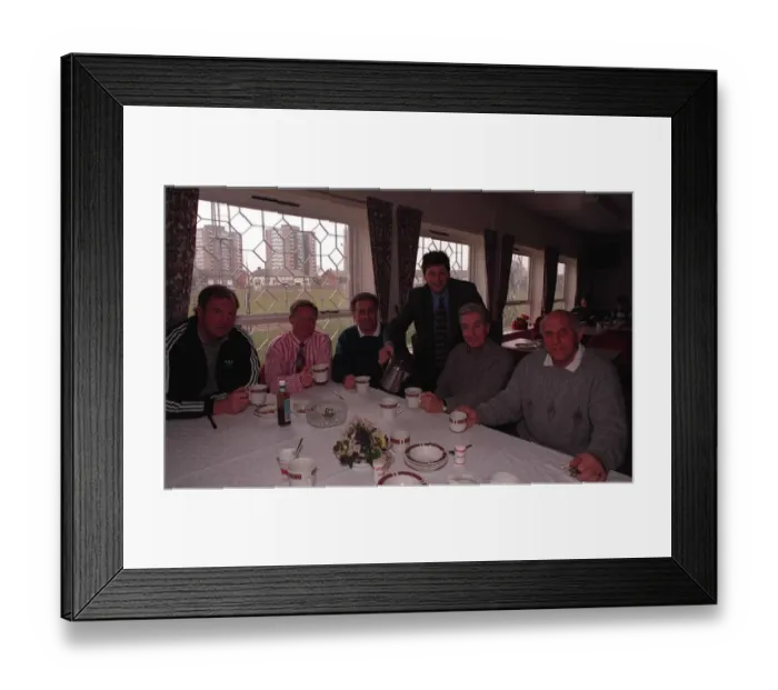 Framed Print : Roy Evans Liverpool FC Football Manager with his Bootroom Team Joe Corrigan Sammy Lee