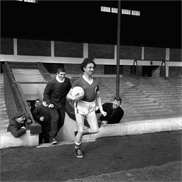 Ken Dodd comedian training with Liverpool football team February 1964 for their