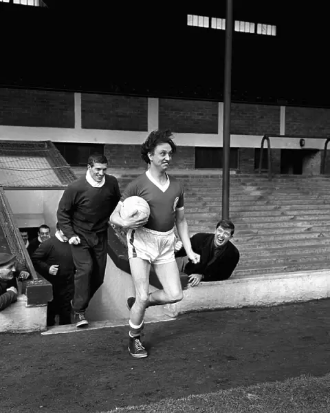 Ken Dodd comedian training with Liverpool football team February 1964 for their