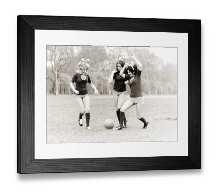Framed Print : Bunnygirls training in Londons Hyde Park Playboy bunny bunnies Football