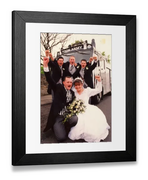 Framed Print : Newcastle United Football Club themed wedding Framed Print : Newcastle United Football Club themed wedding