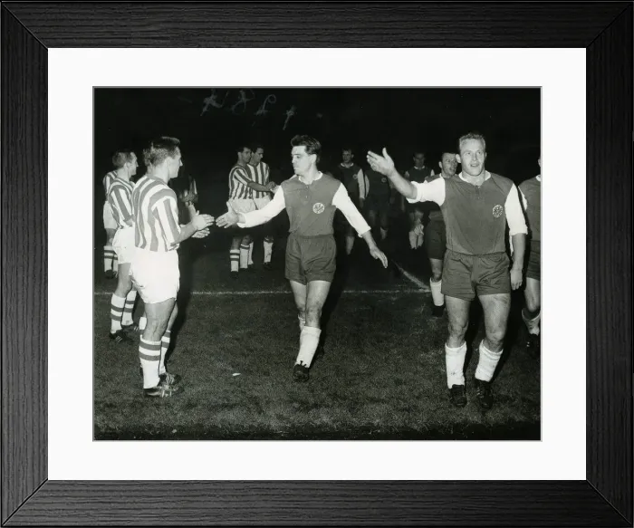 Framed Print : Rangers versus Eintracht Frankfurt October 1961 Rangers football players applaud Framed Print : Rangers versus Eintracht Frankfurt October 1961 Rangers football players applaud