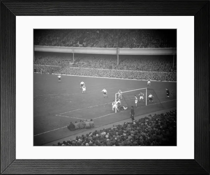 Framed Print : Arsenal v Blackpool December 1953 General Scene around the Blackpool goal mouth