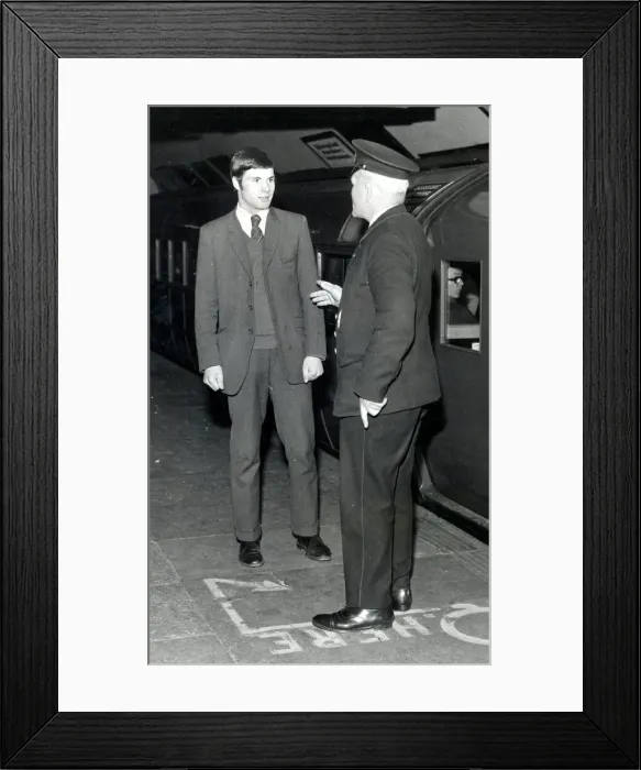 Framed Print : Derek Johnstone 1970 at copland road subway station 1970 Rangers football