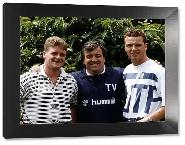 Terry Venables with Tottenham Hotspurs new summer signings Paul Gascoigne
