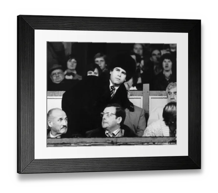 Framed Print : Elton John Pop Singer And Chairman Of Watford Football Club Sits In His Seat Before Framed Print : Elton John Pop Singer And Chairman Of Watford Football Club Sits In His Seat Before