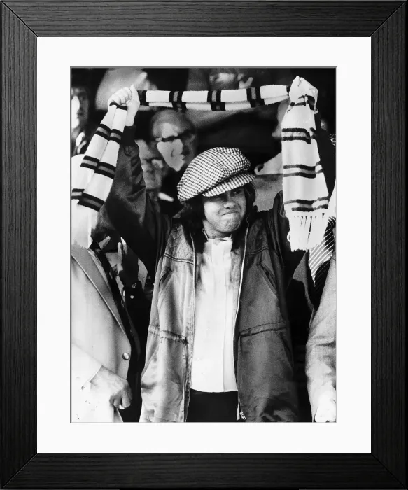 Framed Print : Elton John the singer at Watford - May 1982 Framed Print : Elton John the singer at Watford - May 1982