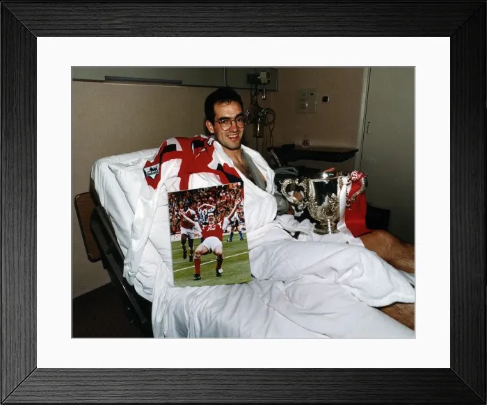 Framed Print : Steve Morrow In Hospital With The Coca Cola Cup Dbase