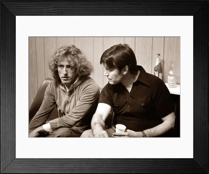 Framed Print : The Who in Concert - May 1976 Roger Daltrey back stage at the Charlton Athletic Framed Print : The Who in Concert - May 1976 Roger Daltrey back stage at the Charlton Athletic