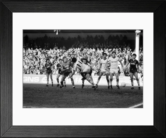 Framed Print : Aston Villa v. Manchester United. March 1984 MF14-16-025 Final Score was a three nil Framed Print : Aston Villa v. Manchester United. March 1984 MF14-16-025 Final Score was a three nil