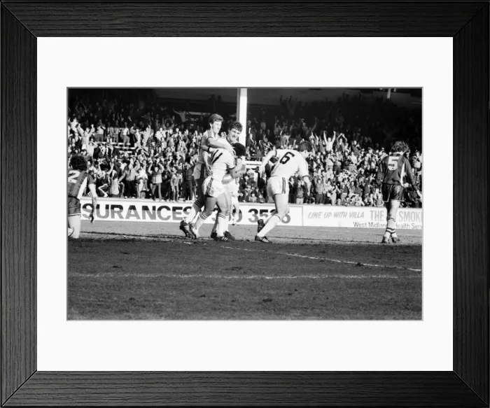 Framed Print : Aston Villa v. Manchester United. March 1984 MF14-16-002 Final Score was a three Framed Print : Aston Villa v. Manchester United. March 1984 MF14-16-002 Final Score was a three