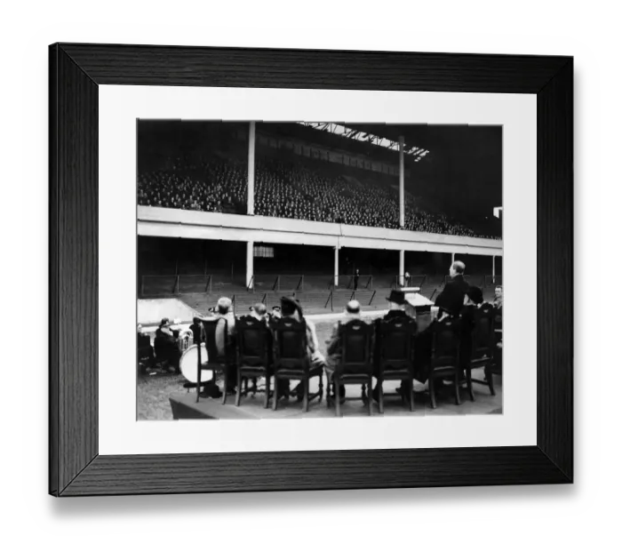 Framed Print : World War II Religion. The Archbishop of Canterbury to-night addressed a meeting at West