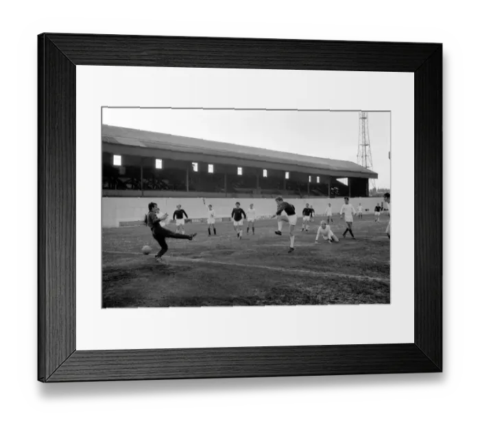 Framed Print : Burnley v. Manchester United. Burnley centre forward scores their only goal Framed Print : Burnley v. Manchester United. Burnley centre forward scores their only goal