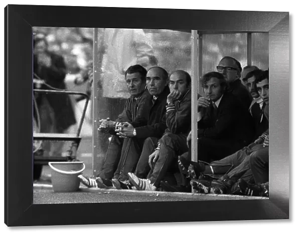 West Germany v England Football May 1972 England Bench watching match - LEFT Harold