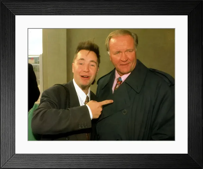 Framed Print : Ron Atkinson football manager with musician Nigel Kennedy Dbase