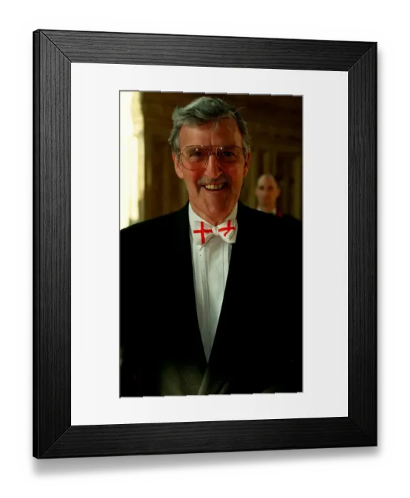 Framed Print : Jimmy Hill former football player and now Televsion Football pundit at the Bafta Awards Framed Print : Jimmy Hill former football player and now Televsion Football pundit at the Bafta Awards