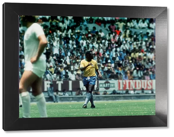 Brazilian footballer Pele in match against England 1970 World Cup