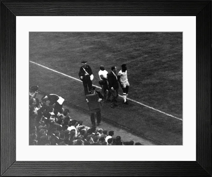 Framed Print : Football - World Cup 1966 Portugal v Brazil Pele is led off the pitch injured