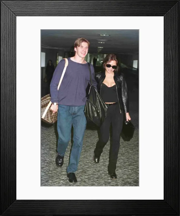 Framed Print : David Beckham Manchester United football star and Victoria Adams Posh Spice of the Spice Framed Print : David Beckham Manchester United football star and Victoria Adams Posh Spice of the Spice