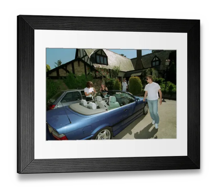 Framed Print : David Beckham Football June 1997 Manchester United footballer with girlfriend
