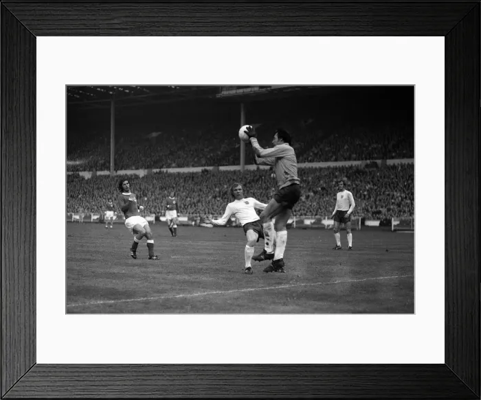 Framed Print : England v West Germany Football April 1972 Bobby Moore England Player in front of