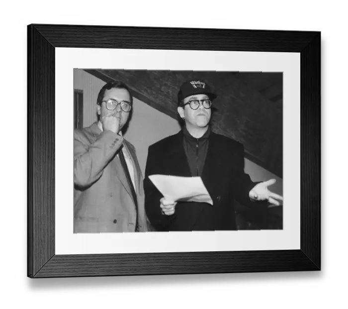 Framed Print : Elton John pop singer and chairman  /  owner of Watford Football Club